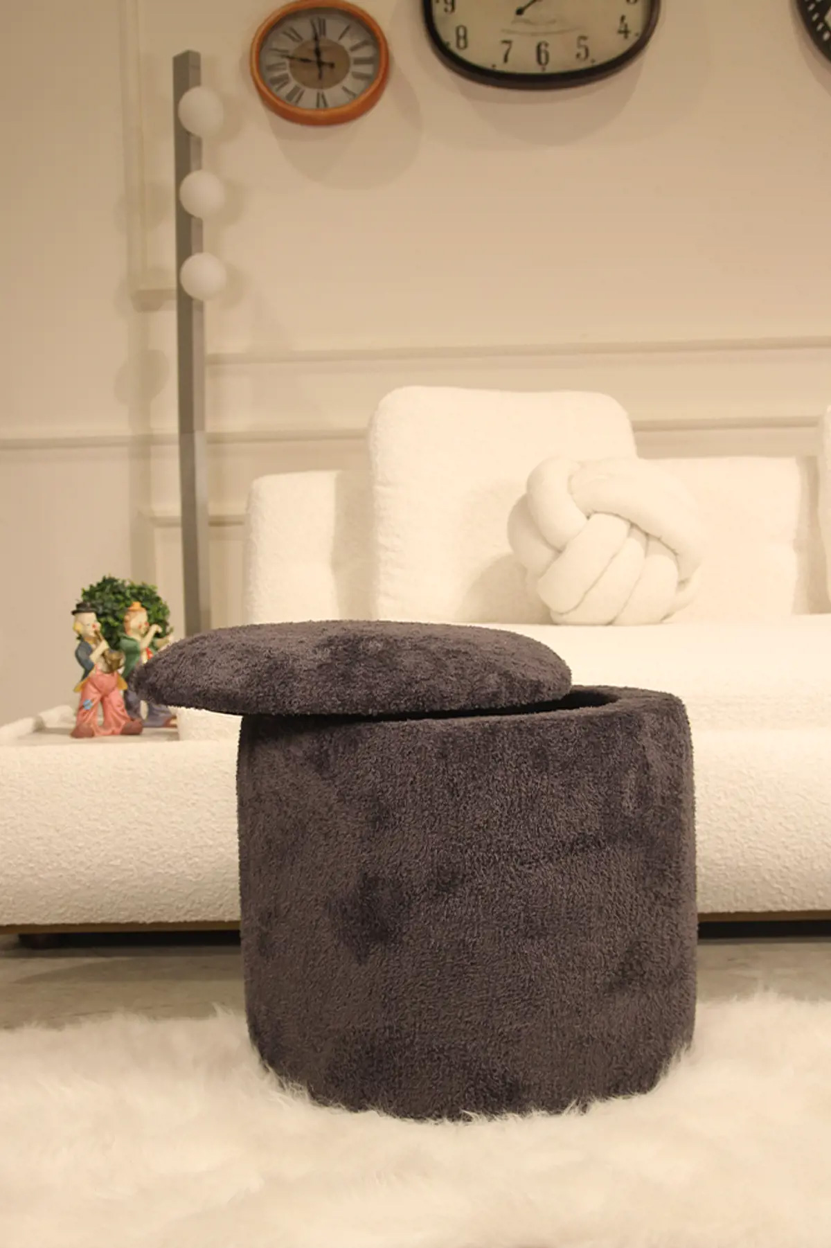 antrasit-puf-01 Antrasit Kapaklı Puf - Görsel 1