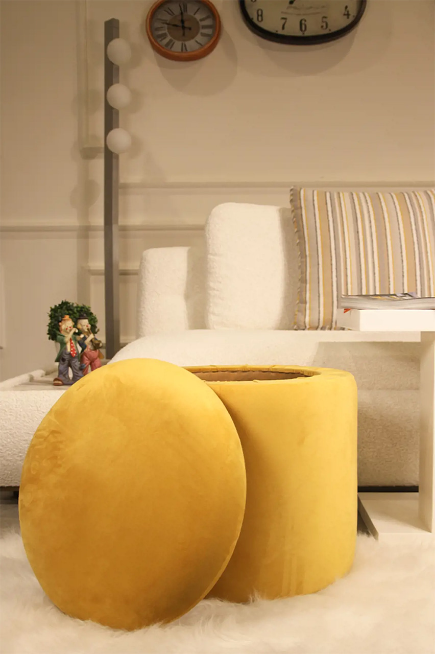 sari-puf-01 Sarı Kapaklı Puf - Görsel 1